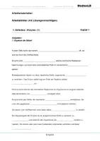 Vorschau - Arbeitsblätter - Enzyme - Arbeitsblätter mit Lösungen - Deckblatt