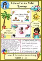 Vorschau - Spiele - Leseförderung Sommer, Lesen & Merken - Deckblatt