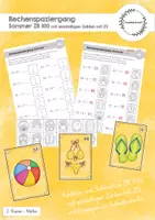 Vorschau - Arbeitsblätter - Rechenspaziergang Sommer ZR 100 (mit einstelligen Zahlen mit ZÜ) - Deckblatt