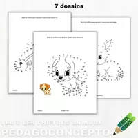 Aperçu - Autre type de ressources - Relie les chiffres - animaux - Page de couverture