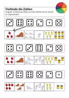 Vorschau - Arbeitsblätter - Würfelaugen und Zahlen verbinden - Mathematik 1. Klasse Grundschule - Seite 2