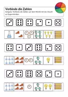 Vorschau - Arbeitsblätter - Würfelaugen und Zahlen verbinden - Mathematik 1. Klasse Grundschule - Seite 3