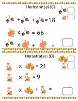 Vorschau - Spiele - Herbst Mathematikrätsel (Level 1) - Seite 3