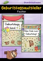 Vorschau - Poster - Geburtstagsaufsteller - Faultier für die Faultierklasse - Deckblatt