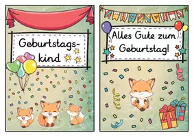Vorschau - Poster - Geburtstagsaufsteller - Fuchs für die Fuchsklasse - Seite 1