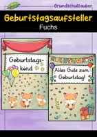 Vorschau - Poster - Geburtstagsaufsteller - Fuchs für die Fuchsklasse - Deckblatt