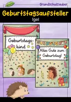 Vorschau - Poster - Geburtstagsaufsteller - Igel für die Igelklasse - Deckblatt