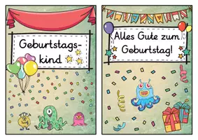Vorschau - Poster - Geburtstagsaufsteller - Monster für die Monsterklasse - Seite 1