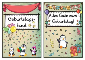 Vorschau - Poster - Geburtstagsaufsteller - Pinguin für die Pinguinklasse - Seite 1