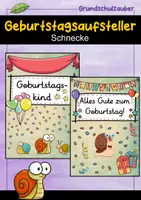 Vorschau - Poster - Geburtstagsaufsteller - Schnecke für die Schneckenklasse - Deckblatt