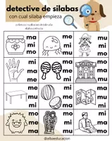 Vista previa - Hojas de trabajo - Detective de sílabas - página 1