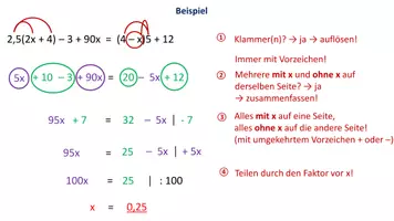 Vorschau - Unterrichtsreihen - Lineare Gleichungen in 4 Schritten lösen (Powerpoint + AB) #silvesterknaller23 - Seite 2