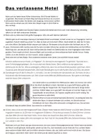 Vorschau - Arbeitsblätter - Escape - Rätsel: Das verlassene Hotel - Deckblatt