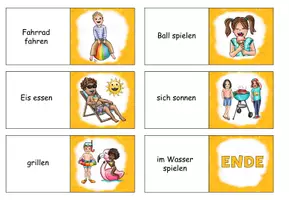 Vorschau - Audio-Dateien - Domino "Was machen die Kinder im Sommer?" mit Arbeitsblatt und Version für den Anybook Pro - DaZ / DaF / Deutsch - Seite 2