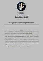 Vorschau - Unterrichtsreihen - Bericht (Jg 8): Übungen zu den Tempusformen - Deckblatt