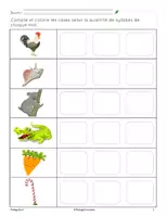 Aperçu - Cartes d'exercices - Compte les syllabes - son c dur - Page 2