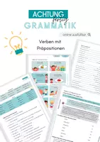 Vista previa - Hojas de trabajo - Verbos con preposiciones - Ejercicios - Portada