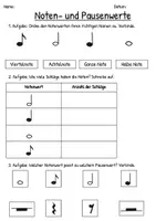 Vorschau - Arbeitsblätter - Kleiner Leistungsnachweis: Noten- und Pausenwerte (2. bis 4. Klasse) - Seite 3