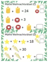 Vorschau - Stationenlernen - Weihnachten Mathematikrätsel (Level 1) - Seite 3