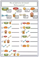 Vorschau - Arbeitsblätter - Einkaufen Geld Euro und Cent Mathematik 2.Klasse, 3. Klasse Hunde - Seite 2