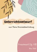 Vorschau - Stundenentwürfe - Unterrichtsentwurf zum Thema Personenbeschreibung - Deckblatt