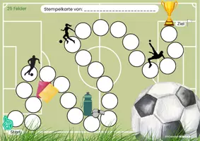 Vorschau - Anderer Materialtyp - Stempelkarten und Interactive-Quiz: Fußball (Verstärkungs-/Belohnungssystem/Token) - Seite 1
