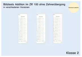 Vorschau - Test - Materialpaket Blitztests Zahlenraum 100 - Deckblatt