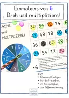 Vorschau - Unterrichtsreihen - Einmaleins von 6 - Dreh und multipliziere! - Deckblatt