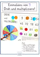 Vorschau - Unterrichtsreihen - Einmaleins von 9 - Dreh und multipliziere! - Deckblatt