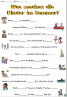 Vorschau - Arbeitsblätter - Sätze und Lückentext "Was machen die Kinder im Sommer?" DaZ / DaF / Deutsch - Seite 3