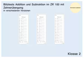Vorschau - Test - Blitztest_Mathe_Addition und Subtraktion_ZR100_mit Zehnerübergang - Deckblatt