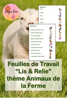 Aperçu - Feuilles d'exercices - Lis et Relie thème Animaux de la Ferme 3 Niveaux - Page de couverture