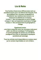 Aperçu - Feuilles d'exercices - Lis et Relie thème Animaux de la Ferme 3 Niveaux - Page 1