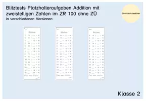 Vorschau - Test - Blitztest_Mathe_Platzhalteraufgaben Addition mit zweistelligen Zahlen ohne ZÜ_ZR100 - Deckblatt