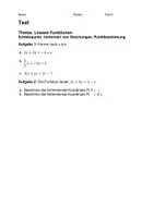 Vorschau - Test - Übungstest Lineare Funktionen (Klasse 7/8) – Funktionsgleichungen umformen & Punkte bestimmen | Mit Lösungen - Seite 1