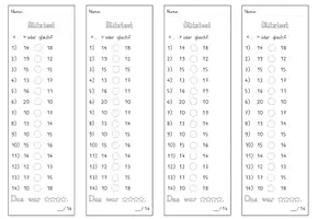 Vorschau - Text - Blitztest_Mathe_kleiner, größer, gleich_Zahlenraum20 - Seite 1