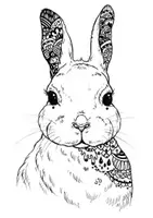 Vorschau - Mal- und Bastelvorlagen - Osterhase - Hase zum Füllen mit Zentangle-Mustern - Seite 1