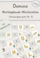Vorschau - Stationenlernen - Würfelgebäude, Domino zum Würfelzählen, Niveau: Leicht (Nr. 1), mit Selbstkontrolle - Deckblatt