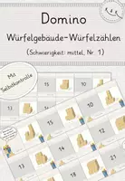 Vorschau - Stationenlernen - Würfelgebäude, Domino zum Würfelzählen, Niveau: Mittel (Nr. 1), mit Selbstkontrolle - Deckblatt