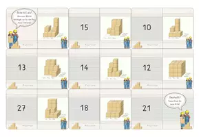 Vorschau - Stationenlernen - Würfelgebäude, Domino zum Würfelzählen, Niveau: Mittel (Nr. 1), mit Selbstkontrolle - Seite 2