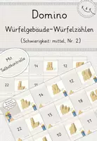 Vorschau - Stationenlernen - Würfelgebäude, Domino zum Würfelzählen, Niveau: Mittel (Nr. 2), mit Selbstkontrolle - Deckblatt