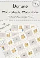 Vorschau - Stationenlernen - Würfelgebäude, Domino zum Würfelzählen, Niveau: Mittel (Nr. 3), mit Selbstkontrolle - Deckblatt