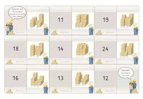 Vorschau - Stationenlernen - Würfelgebäude, Domino zum Würfelzählen, Niveau: Mittel (Nr. 3), mit Selbstkontrolle - Seite 2