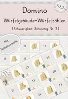 Vorschau - Stationenlernen - Würfelgebäude, Domino zum Würfelzählen, Niveau: Schwierig (Nr. 2), mit Selbstkontrolle - Deckblatt