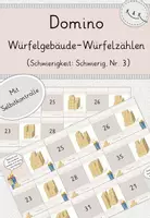 Vorschau - Stationenlernen - Würfelgebäude, Domino zum Würfelzählen, Niveau: Schwierig (Nr. 3), mit Selbstkontrolle - Deckblatt