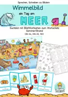 Vorschau - Unterrichtsreihen - Wimmelbild Sommer, Strand Wortschatz, Bildkarten, Wortkarten - Deckblatt