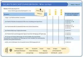 Vorschau - Arbeitsblätter - Selbsteinschätzungsbogen: Flächen, LGS (editierbar) - Seite 2