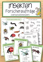 Vorschau - Anderer Materialtyp - Insekten – Forscheraufträge (vierfachdifferenziert) - Deckblatt