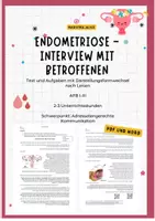 Vorschau - Arbeitsblätter - Endometriose - Interview mit Betroffenen - Deckblatt