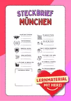 Vorschau - Arbeitsblätter - Steckbrief München, Stadt Deutschland - Deckblatt